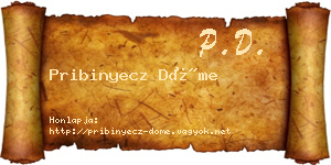 Pribinyecz Döme névjegykártya